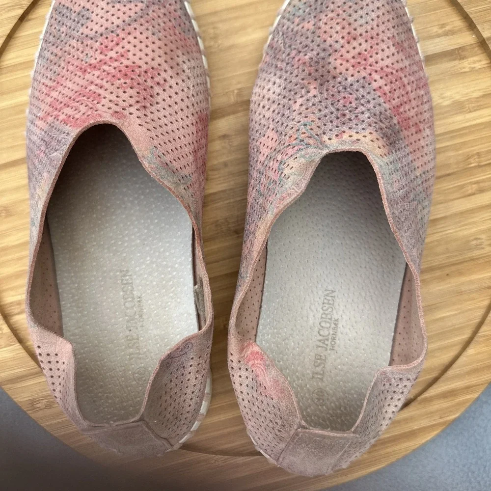 Ilse Jacobsen Tulip Floral Paisley Slip‎ On Shoes Womens EU 38 US 7.5-8 Pink